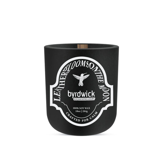 LEATHER BLOOMS ON THE MOON - 100% Soy Wax Candle